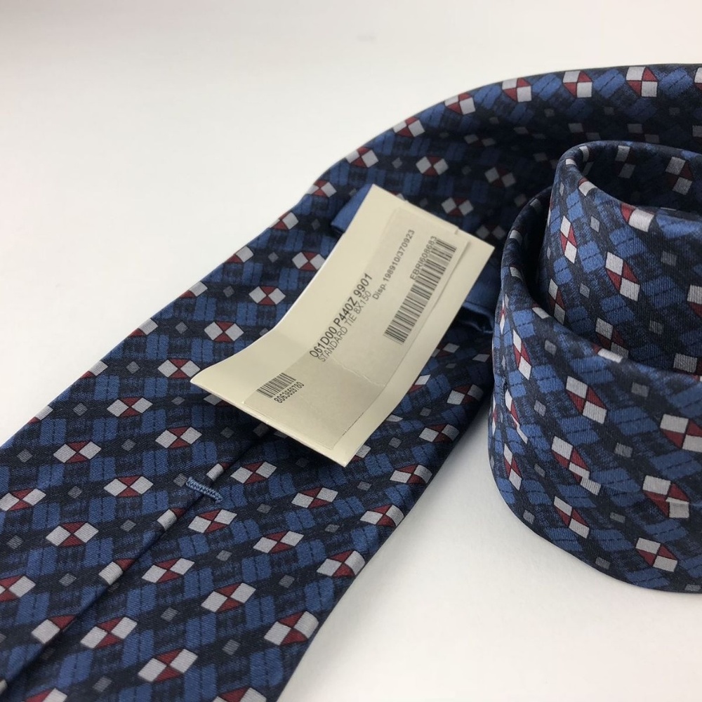 Brioni Silk Tie Geometric Pattern Multi-Color New - Picture 4 of 4